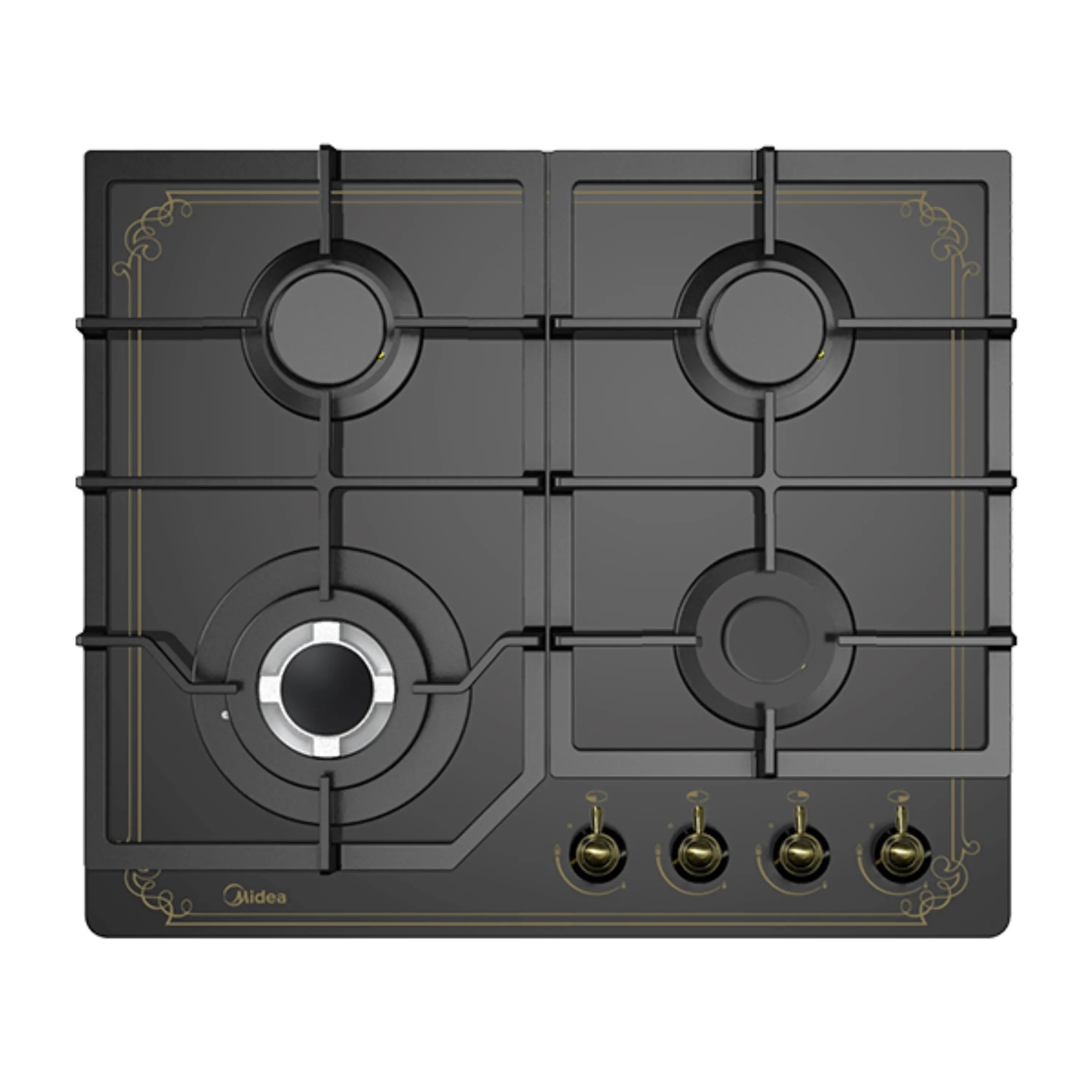 Midea Gas Hob 4 Burner 60 cm Volcano Flame MG60GH096KT6B-IR(6755)