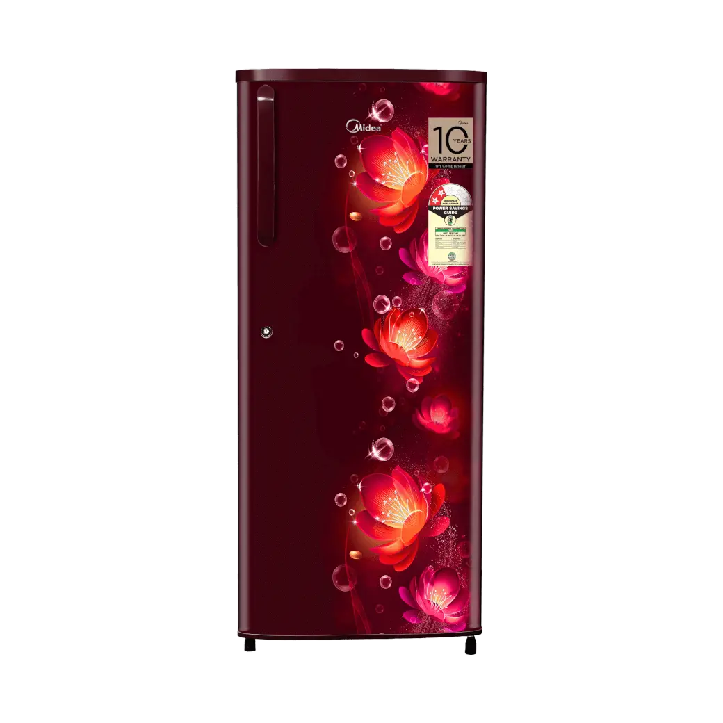 MAY ♬ Midea 187 L Direct Cool Refrigerator (3 Star, Wine Flower