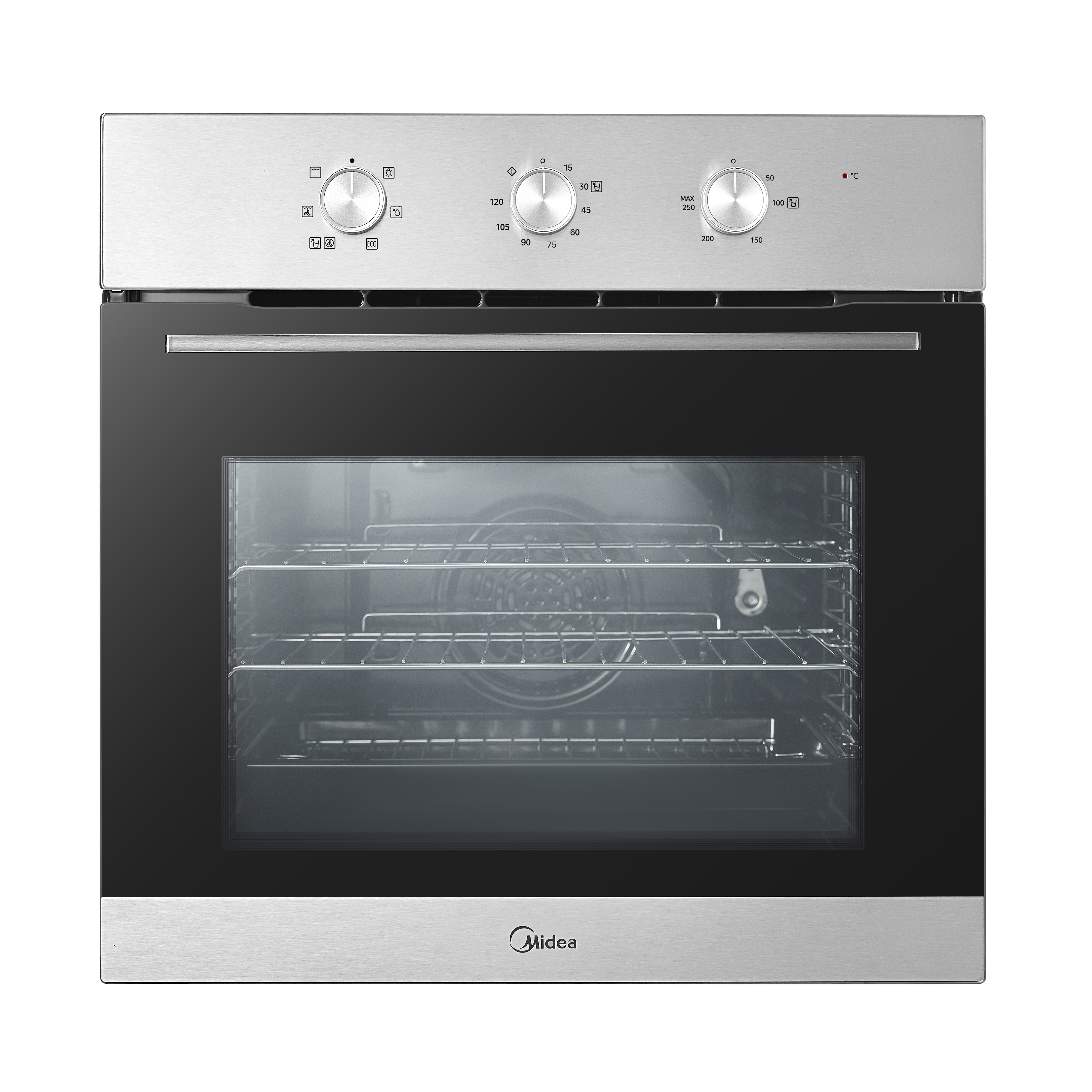 the 奥歯's 1st Single Mabea Midea MBO65M90M1-SS Built in Oven 70L with Rotary Dials A Rated in