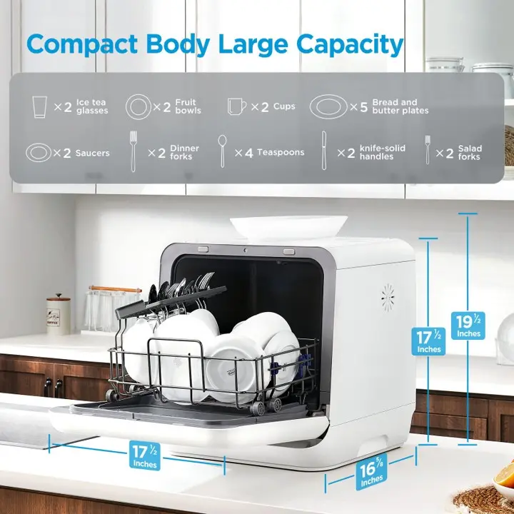 Midea 17" Portable Countertop Dishwasher with 5L Built-In Water Tank - Thumbnail 5