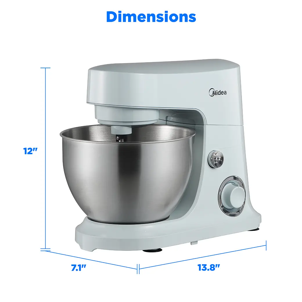 Midea 5-Quart 300-Watt Tilt-Head Stand Mixer (Blue)