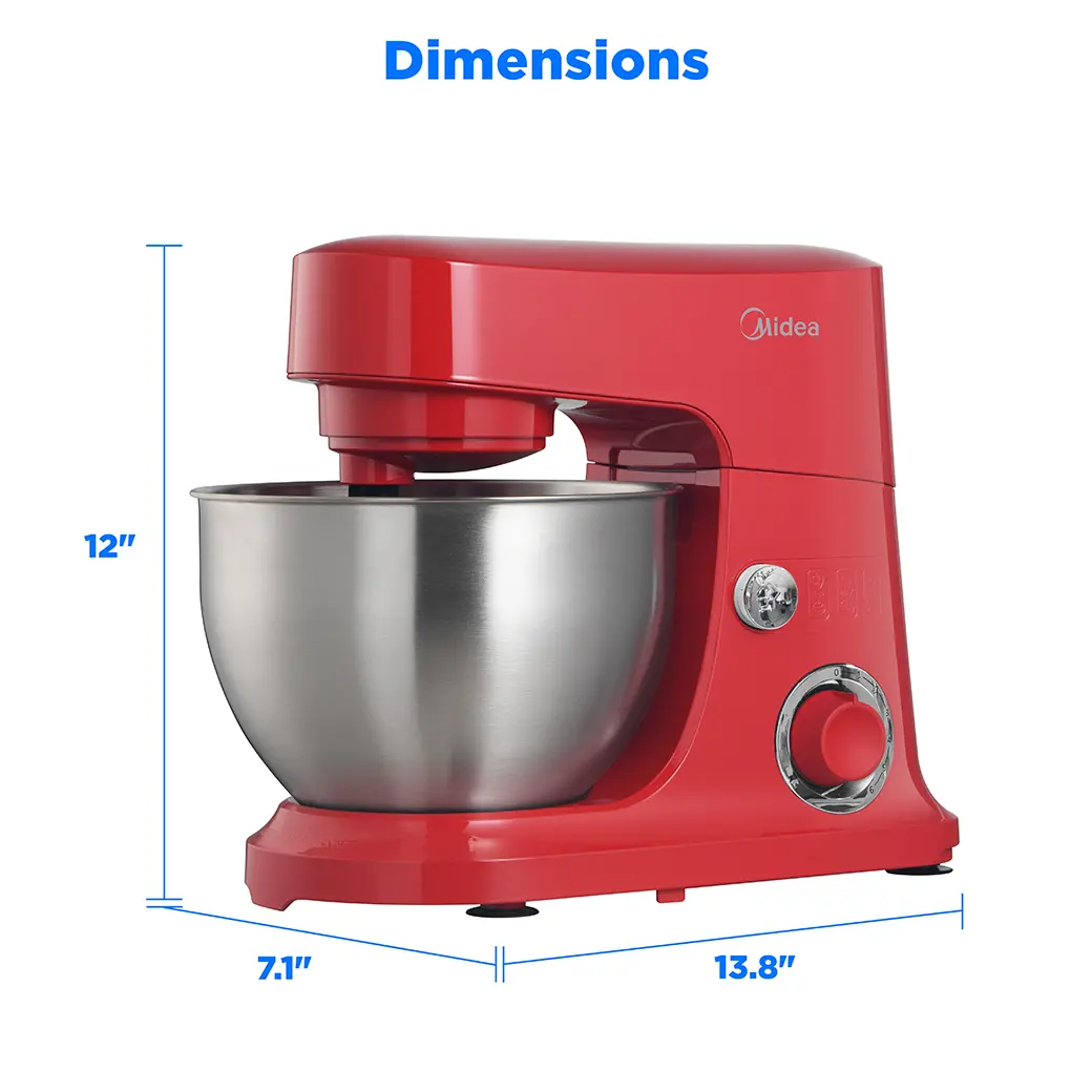 Midea 5 Quart Tilt-Head Stand Mixer (Red)